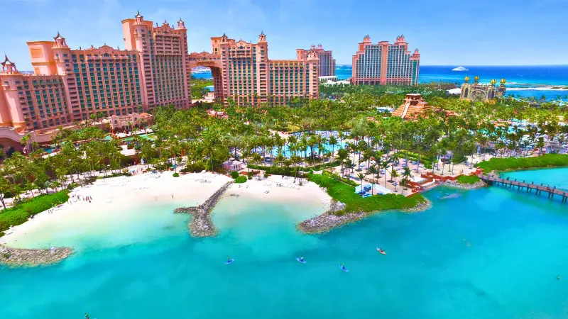 The Coral at Atlantis offers pools and family-friendly activities near Marina Village.