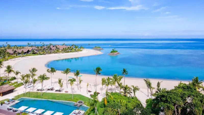 Secluded and luxurious boutique resort for adults in Fiji, providing a private and intimate setting.