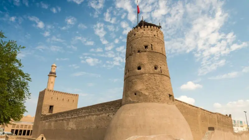 The historic Al Murabaa Watchtower in Ajman, UAE, is a free cultural attraction to visit.