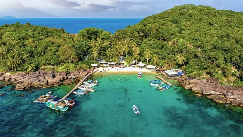 Ong Lang Beach on Phu Quoc Island is a secluded paradise with calm, clear waters.