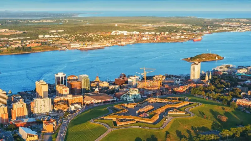 Best place to visit in Canada for first time - Halifax's cityscape and Citadel Hill fortress.