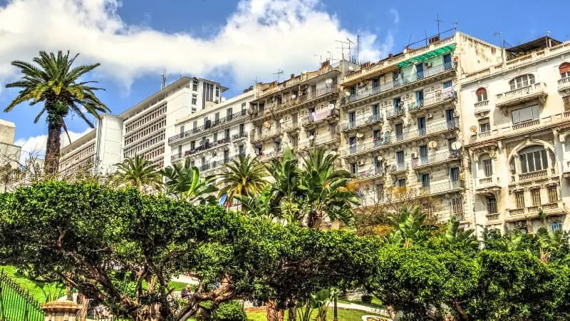 Beautifully maintained buildings in Casbah Algiers reflect its colonial heritage.