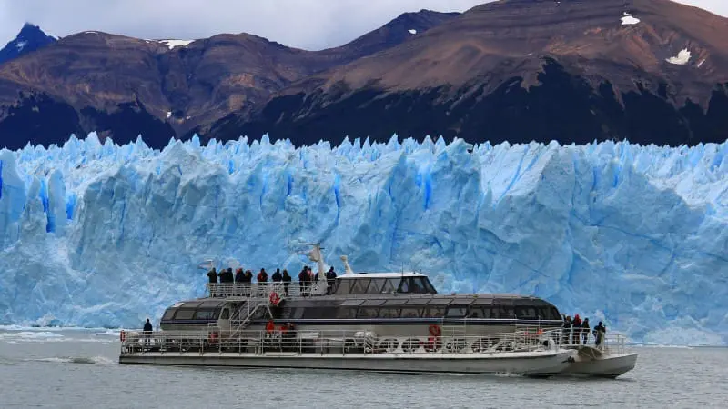 A boat tour near the majestic Perito Moreno Glacier in El Calafate.