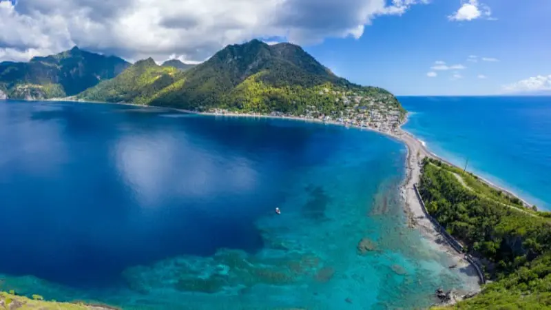 Enjoy breathtaking panoramic views of Dominica’s pristine coastline and lush mountains.