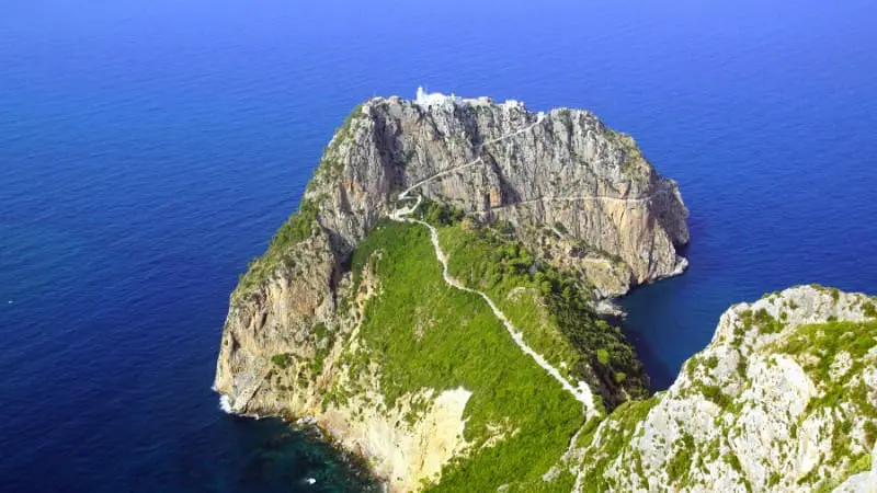 Cap Carbon lighthouse near Béjaïa, perched dramatically on cliffs.