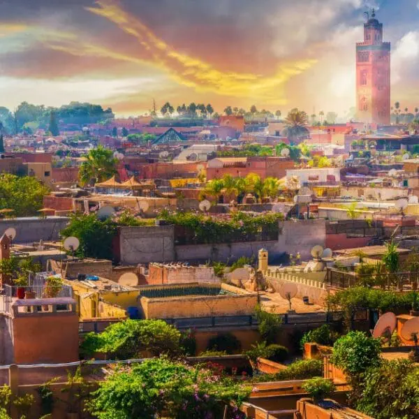 Things to do in Marrakech - Sunset over the city, a beautiful view of Marrakech.