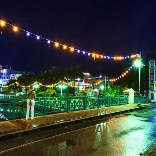 Things to do in Bridgetown, Barbados - Vibrant nightlife on Chamberlain Bridge.