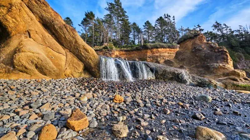 The waterfall at Hug Point formed over thousands of years through Mother Nature's slow work.