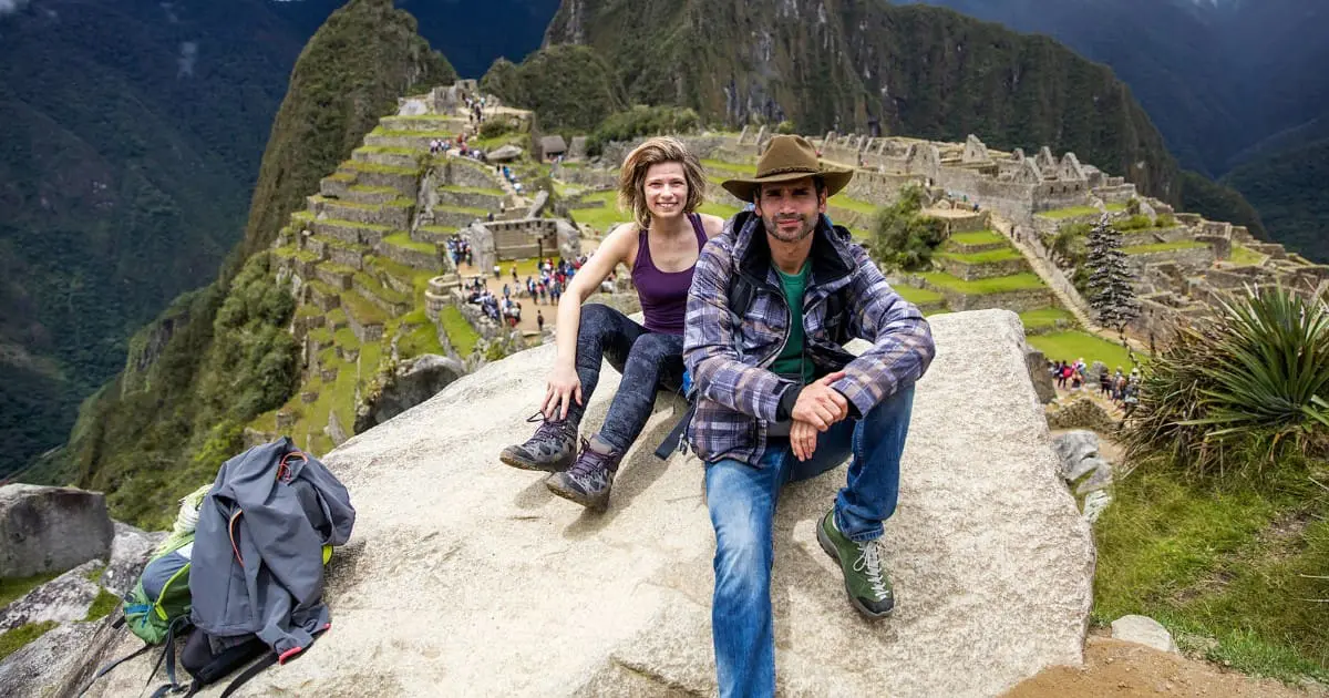 Tourists at Machu Picchu, enjoying hikes that don't need permits.