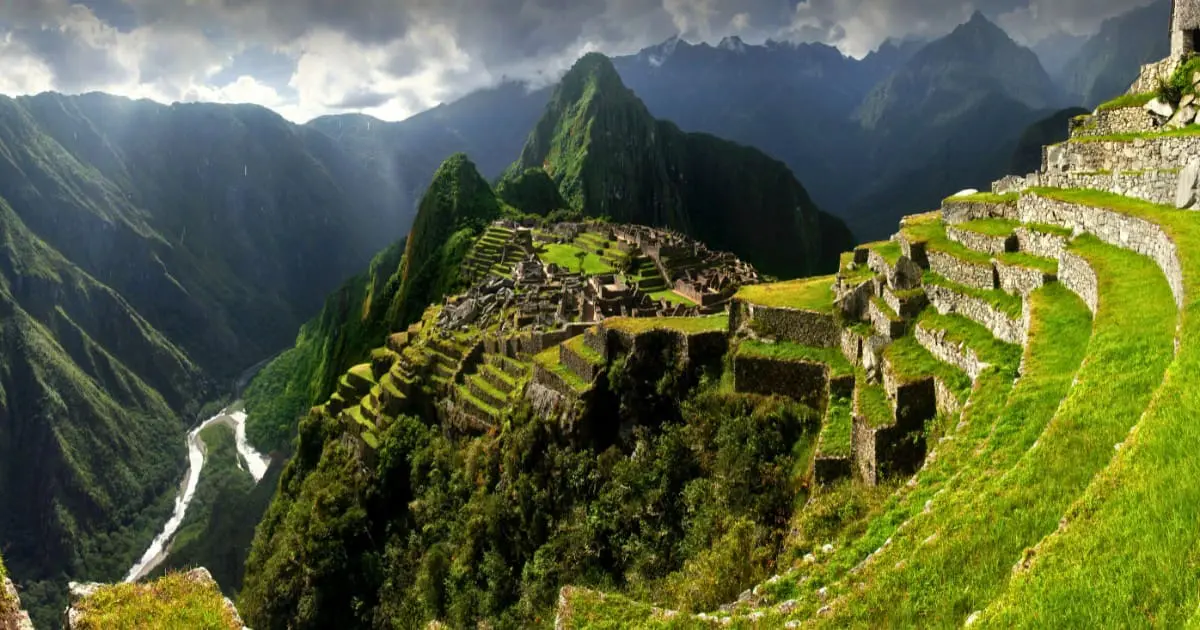 Inca Bridge at Machu Picchu, showing the historic claim by two local families.