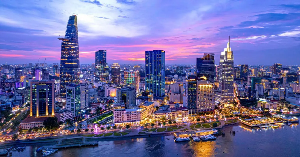 Unusual Things To Do In Ho Chi Minh City - Aerial view of Saigon at night.