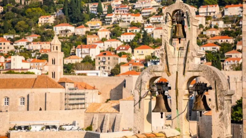 Look for the 'shame' bell when walking the walls of Dubrovnik in Croatia.