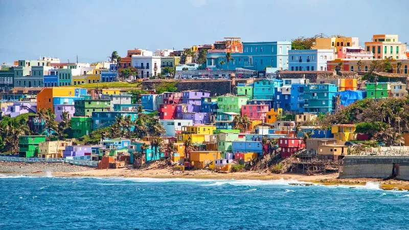 Colorful houses in San Juan, a must-see in a 4-days Puerto Rico itinerary.
