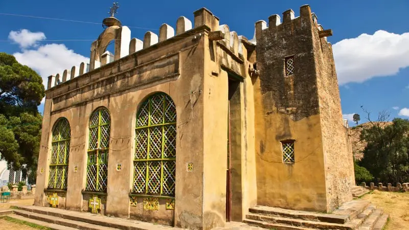 The historic Church of St. Mary of Zion in Aksum, Ethiopia.