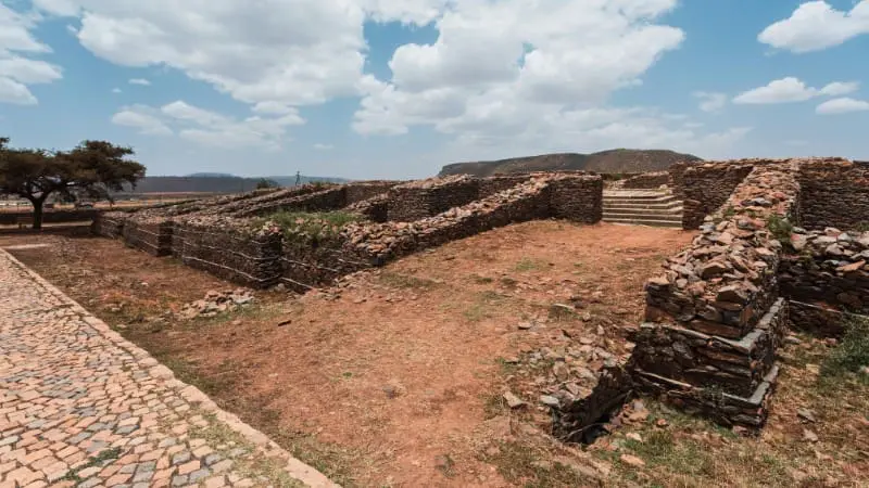 Ancient ruins of the Queen of Sheba's Palace in Aksum.