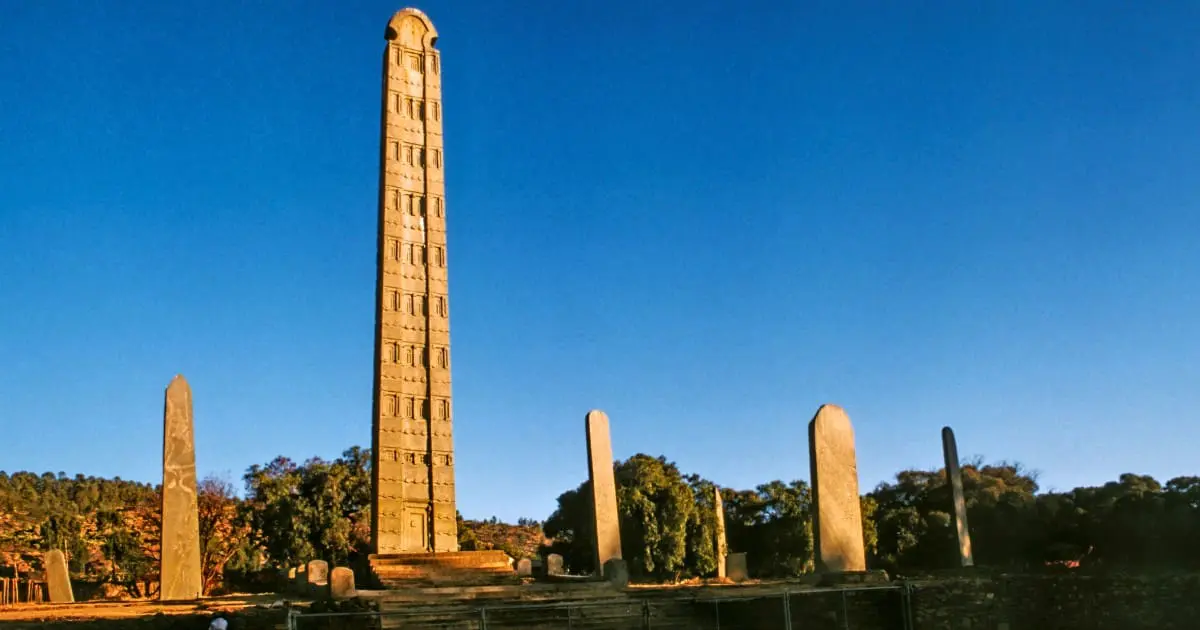 The iconic Obelisk of Axum is a must-see landmark when visiting Aksum.