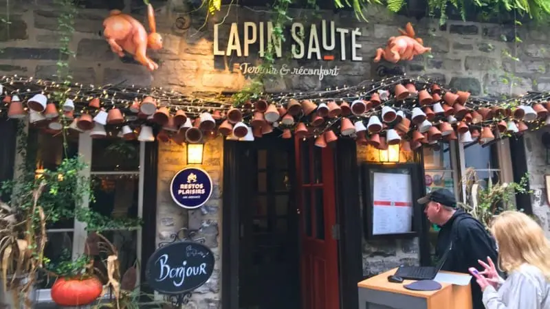Entrance to Le Lapin Sauté in Petit Champlain.