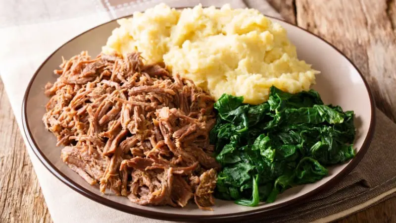 Seswaa is Botswana’s national dish, featuring tender meat served with pap.
