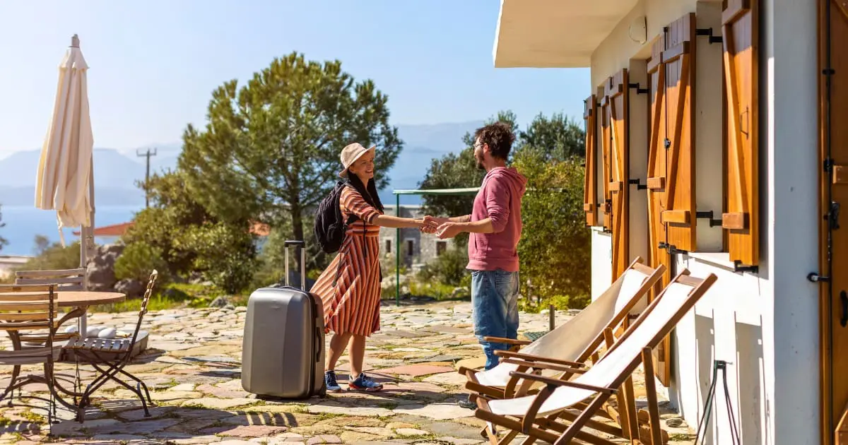 Guests greeting at charming guest houses in Port of Spain, Trinidad.