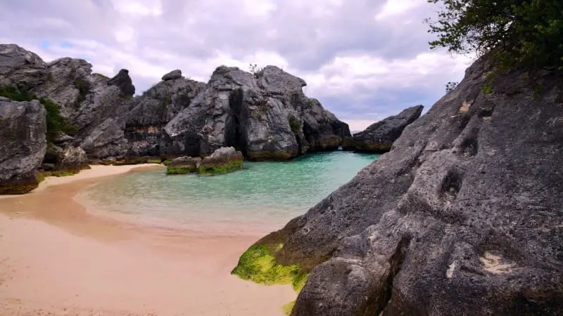 Jobson’s Cove, with its pink sand and rocks, is a hidden gem in Bermuda.
