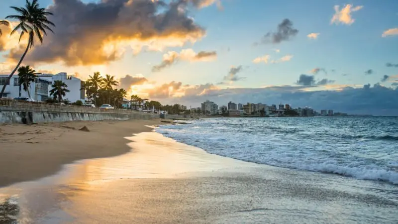 Condado Beach in San Juan offers beautiful views and is perfect for relaxing.