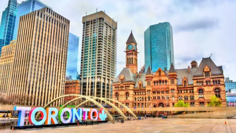 Nathan Phillips Square is a great spot for family fun and photos in Toronto.