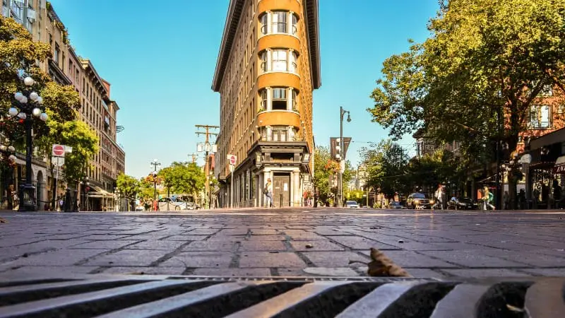 Stroll through historic Gastown, a favorite hangout for young adults in Vancouver.