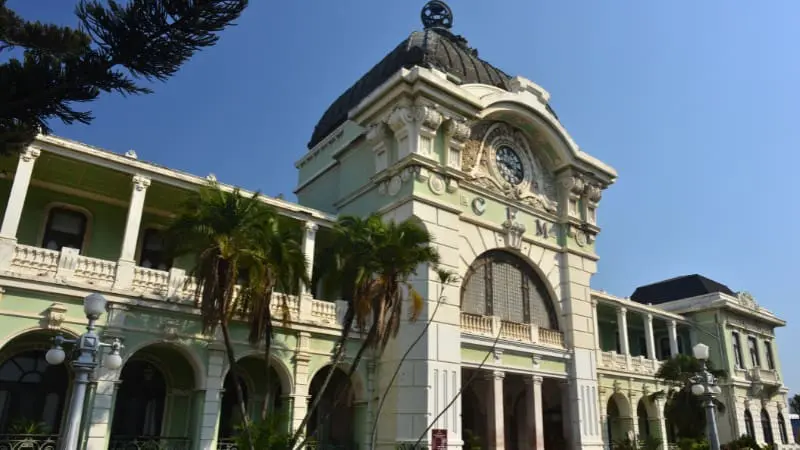 The grand Maputo Railway Station is known for its impressive architecture.