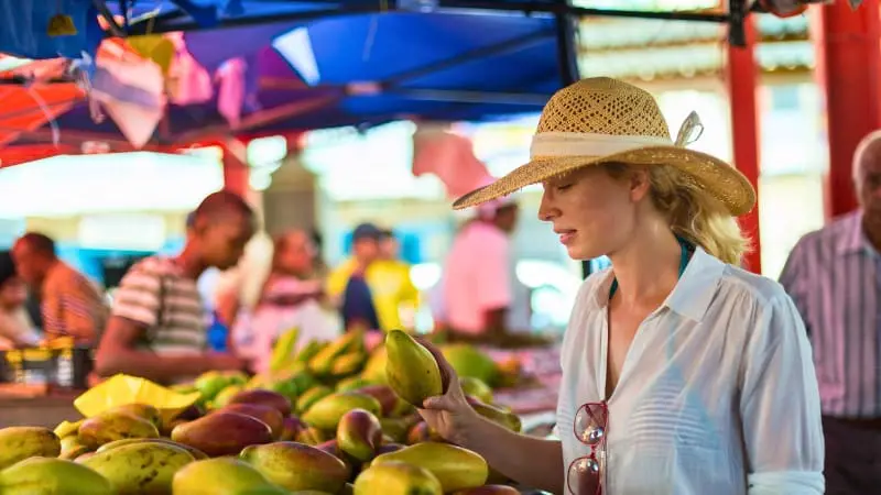 Shop at Los Pozos Market in Santa Cruz Bolivia for fresh goods.