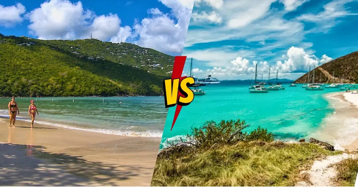 USVI beaches are lively and popular, while BVI beaches offer a more peaceful escape.