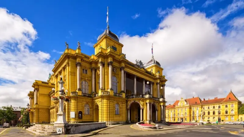 The impressive Croatian National Theatre is a must-see historic building in Zagreb.
