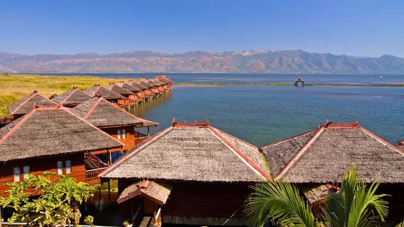 Resorts on Inle Lake offer great views and peaceful stays in Myanmar.