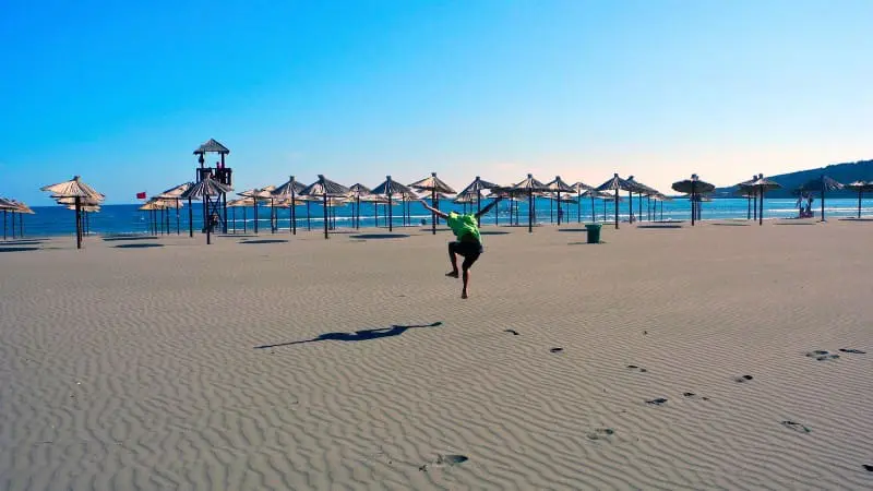 Velika Plaža, Montenegro’s longest sandy beach, ideal for kitesurfing.
