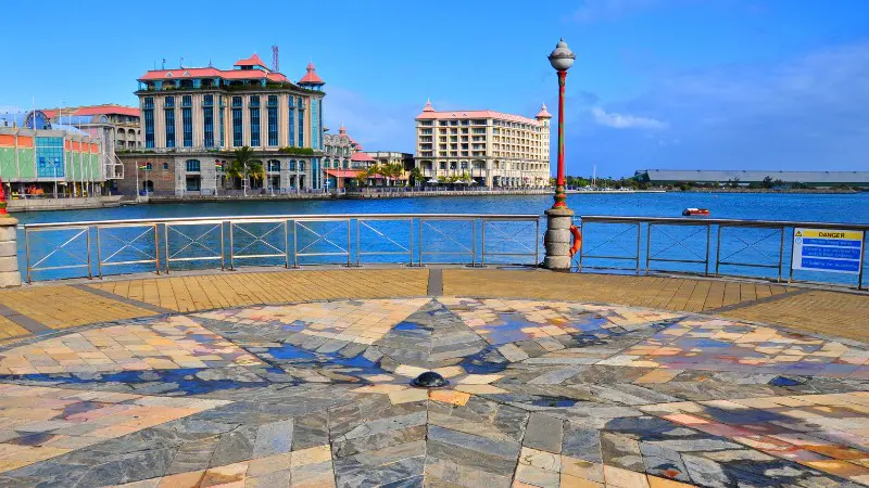 Caudan Waterfront in Port Louis, a popular spot for shopping and relaxing.