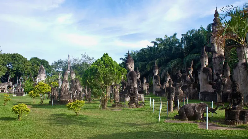 Visit Buddha Park near Vientiane, home to over 200 quirky statues and a giant pumpkin.