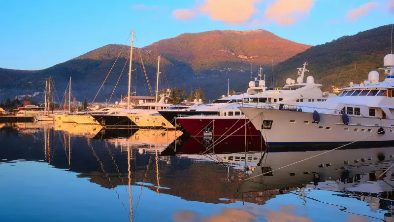 Easy transportation in Tivat, including taxis, rental cars, boats, and local buses.