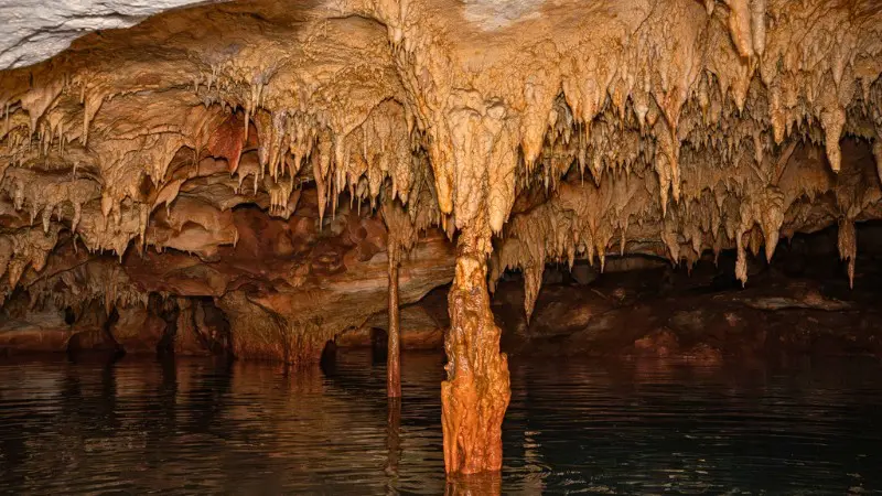 Hatchet Bay Cave is Eleuthera’s largest cave with stunning formations.