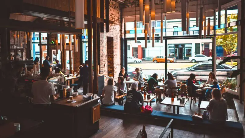 Inside Auction Rooms, a spacious Melbourne cafe good for work or meeting friends.
