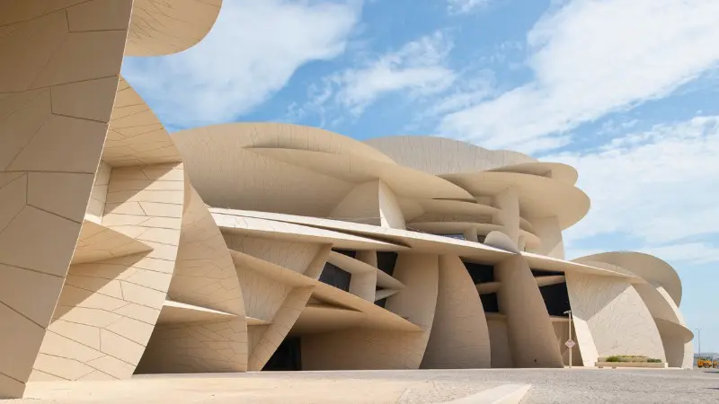 The National Museum of Qatar has a unique desert rose-inspired design by Jean Nouvel.