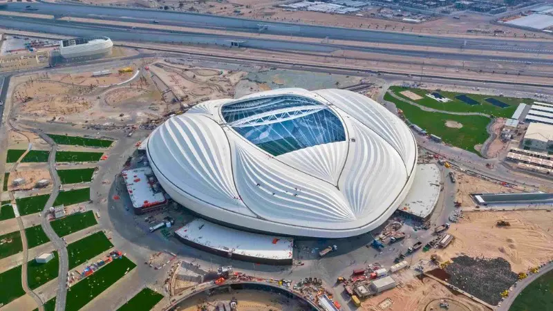 Al Janoub Stadium’s futuristic design is inspired by dhow boat sails.