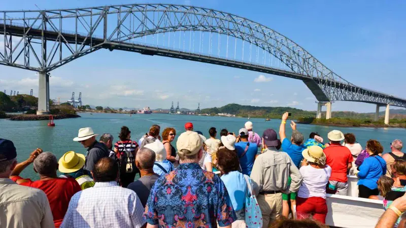 Travel across the Panama Canal from ocean to ocean, visiting key sites.