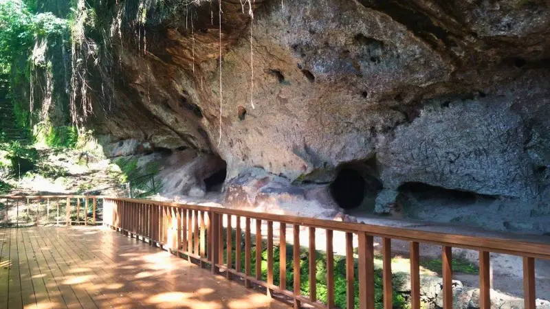 Historic Angono Petroglyphs carved into rock, oldest artwork in the Philippines.