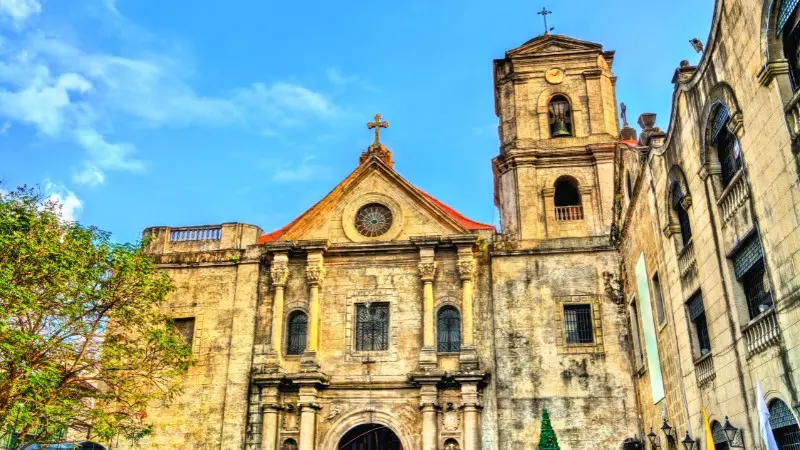 Facade of San Agustin Church, the oldest stone church in Manila.
