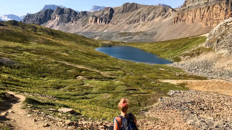 Helen Lake Trail offers stunning views of the lake and alpine meadows.