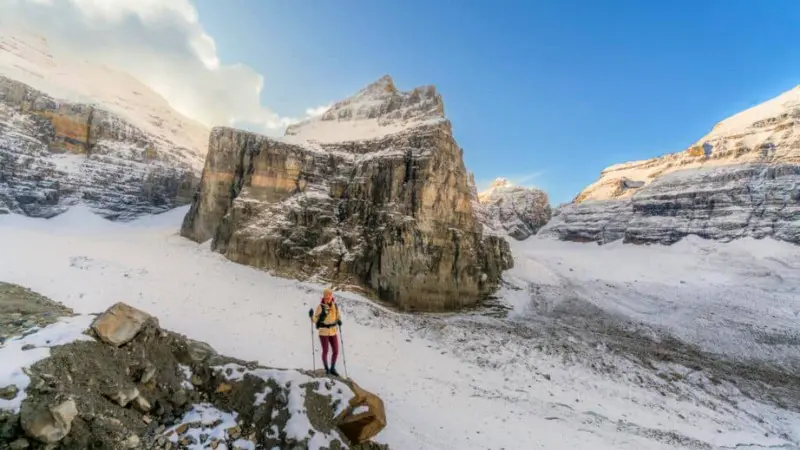 Plain of Six Glaciers Trail showcases icy peaks and stunning landscapes.