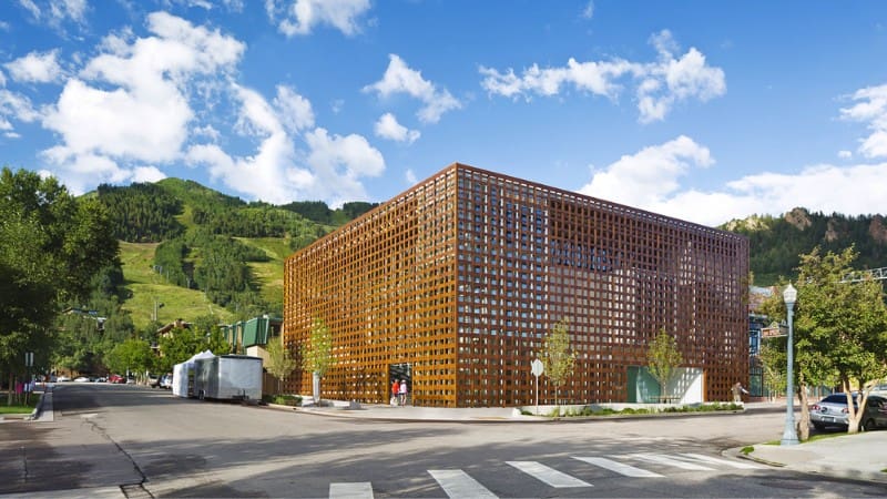 The Aspen Art Museum is an innovative wooden structure to explore on winter days.