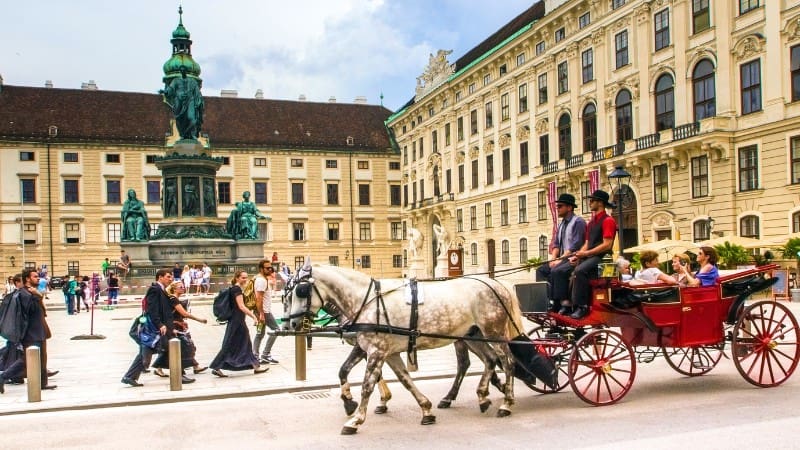 Horse-drawn carriage ride in Vienna's historic center, is a must-do for beginners.