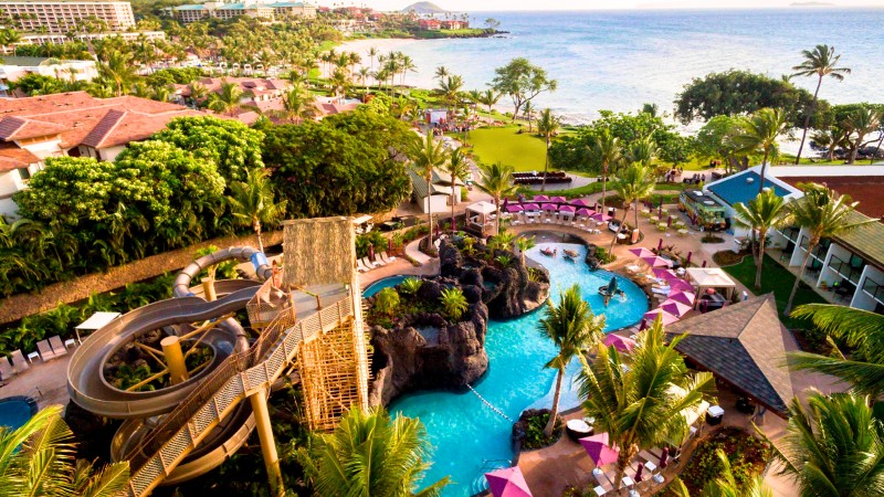 All-inclusive Wailea Beach Resort in Hawaii offers adults-only pools and slides.
