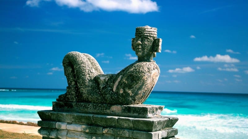 Playa Chac Mool is a bustling beach perfect for water sports and convenient access.