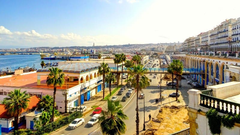 Algiers' scenic waterfront showcases the beauty of Algeria's Mediterranean coast.